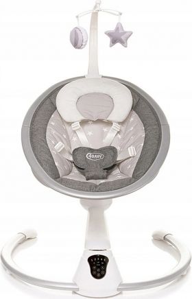 4 BABY Lehátko/houpačka pro kojence Grace 360°-šedá - obrázek 1
