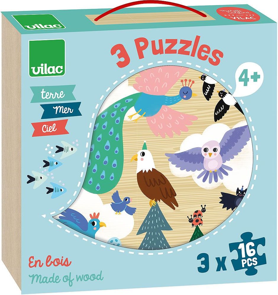 Vilac Dřevené puzzle Moře země a vzduch 2021 - obrázek 2