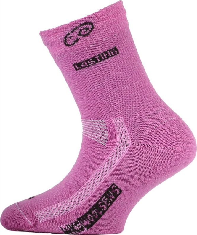 Lasting TJS 491 tenké merino ponožky růžové velikost: 29-33 XS - obrázek 1