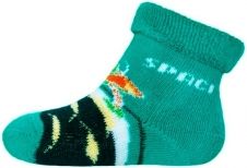 Ponožky kojenecké froté - VESMÍR smaragdové - vel.0-3měs. - obrázek 1