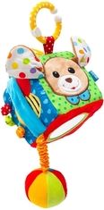 Hračka plyšová interaktivní i na kočárek - KOSTKA PEJSEK barevná - BabyMix - obrázek 3