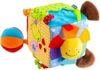 Hračka plyšová interaktivní i na kočárek - KOSTKA PEJSEK barevná - BabyMix - obrázek 4