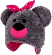 Čepice zimní odepínací tkanice - TEDDY šedo-růžová - vel.80-92 - obrázek 1