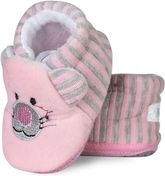 Papučky/Botičky nechodící fleece - KOČIČKA proužky růžové - vel.12-18měs. - obrázek 2
