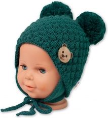 Čepice zimní pletená - TEDDY BEAR zelená - vel.68-80 - obrázek 1