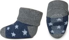 Ponožky dětské froté protiskluzové - HVĚZDIČKY granátovo-šedé - vel.6-12měs. - obrázek 1
