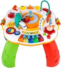 Mluvící a hrající stoleček plastový - JEZDÍCÍ VLÁČEK barevný - NewBaby - obrázek 1
