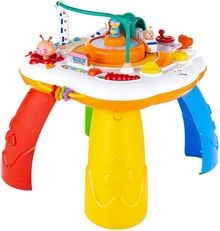 Mluvící a hrající stoleček plastový - JEZDÍCÍ VLÁČEK barevný - NewBaby - obrázek 4