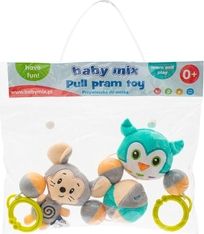 Hračka na kočár plyšová - ŘETĚZ MYŠKA  A SOVA  barevný - BabyMix - obrázek 2