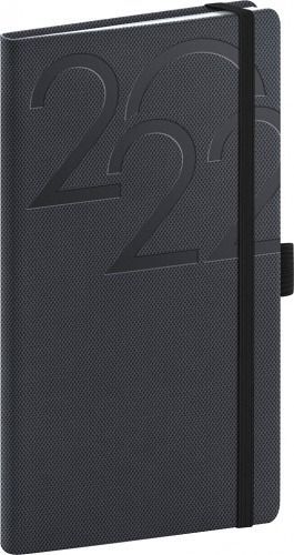 Diář kapesní Ajax antracitový 2022 / 15,5cm x 9cm / PGD-KAPAJ-2798 - obrázek 1