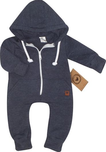 Z&Z  Z&Z Dětský teplákový overálek s kapucí, jeans 56 (0-3m) - obrázek 2