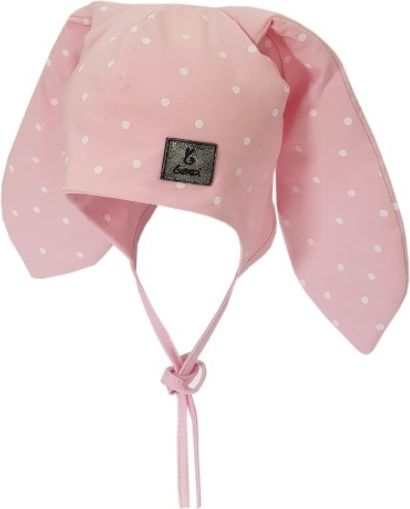 Bexa Bexa Bavlněná dvouvrstvá čepice na zavazování Dots - růžová, vel. 92/98 - obrázek 1