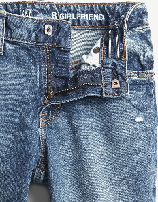 Distressed Girlfriend Washwell™ Jeans dětské GAP | Modrá | Dívčí | 10 - obrázek 4