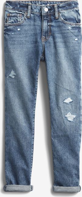 Distressed Girlfriend Washwell™ Jeans dětské GAP | Modrá | Dívčí | 8 - obrázek 2