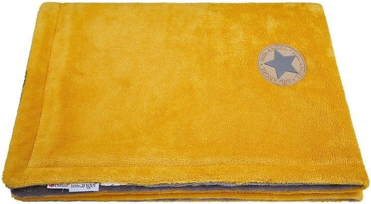 LITTLE ANGEL Deka dvojitá MAZLÍK BAMBUS Outlast® 70x100cm šafrán/šedá - obrázek 1