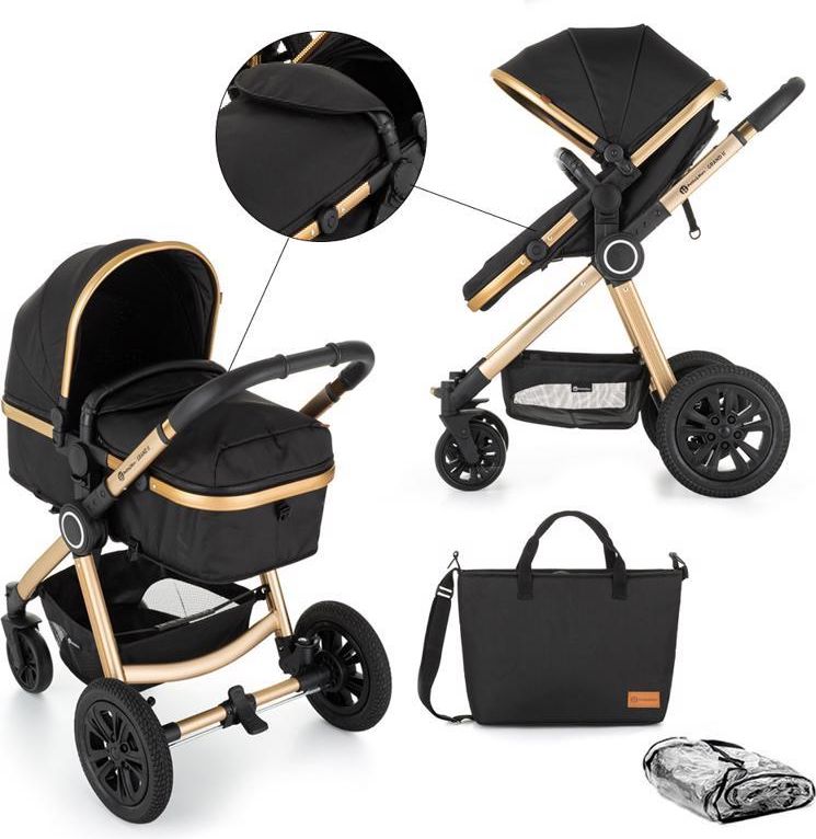 PETITE&MARS Kočárek kombinovaný 2v1 Grand II Golden Ebony + Odrážedlo Rapid Midnight Green ZDARMA - obrázek 2