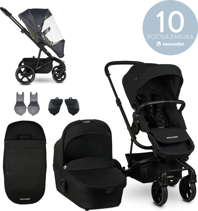 EASYWALKER Set XL kočárek kombinovaný Harvey3 Shadow Black s příslušenstvím - obrázek 1