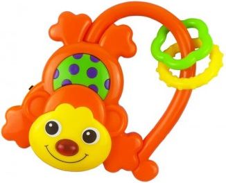 Dětské chrastítko se zvukem Baby Mix Opička oranžová, Oranžová - obrázek 1