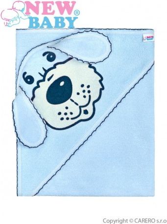 Dětská froté osuška 80x80 pejsek modrá, Modrá - obrázek 1