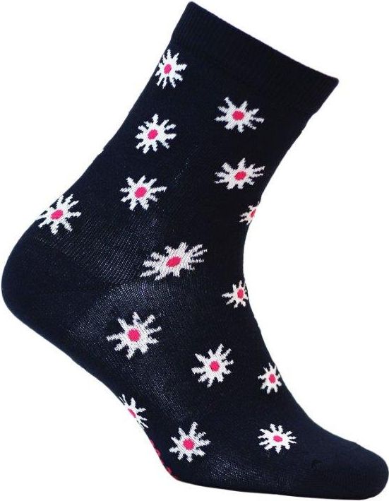 Dívčí vzorovené ponožky WOLA KYTIČKY modré Velikost: 33-35 - obrázek 1