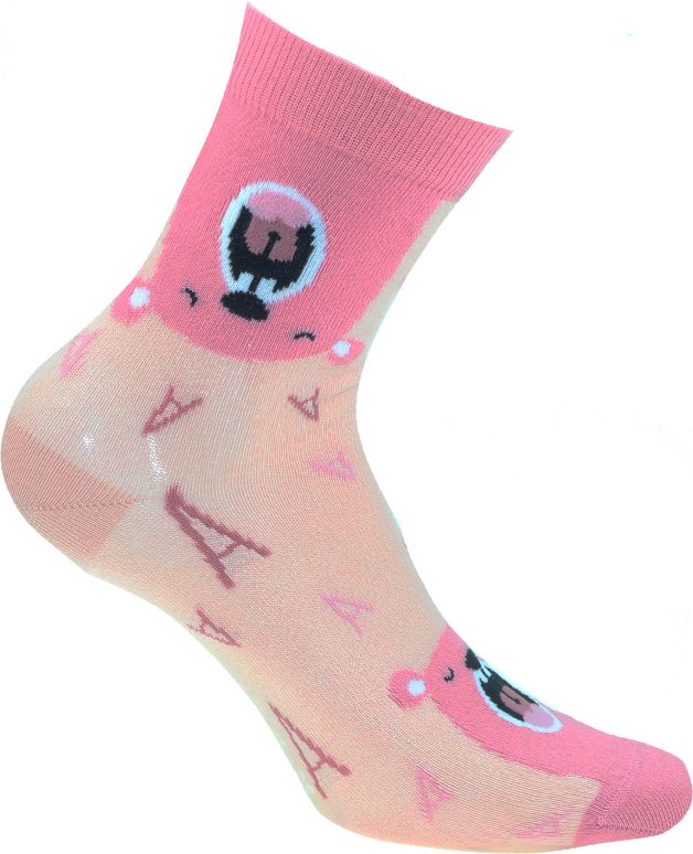 Dívčí ponožky se vzroem GATTA MEDVĚD růžové Velikost: 27-29 - obrázek 1