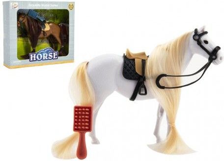 Kůň česací s hřebenem plast 18cm 2 barvy v krabičce 20x17x2cm - obrázek 1