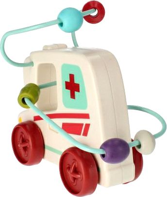 BAM BAM Baby auto sanitka na setrvačník labyrint motorický s korálky plast - obrázek 1