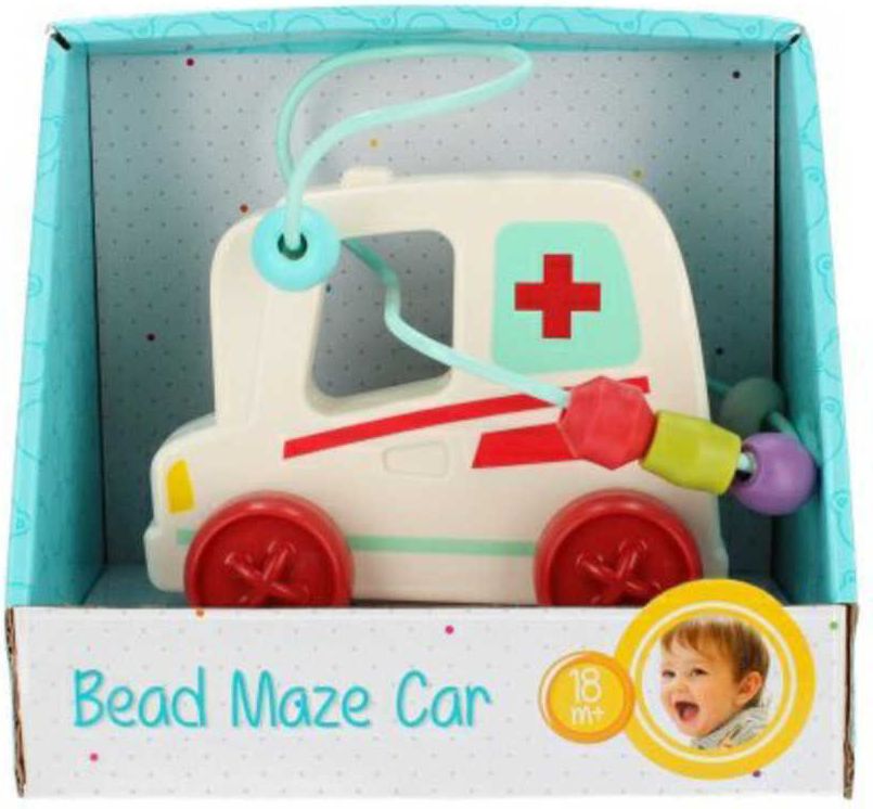 BAM BAM Baby auto sanitka na setrvačník labyrint motorický s korálky plast - obrázek 3