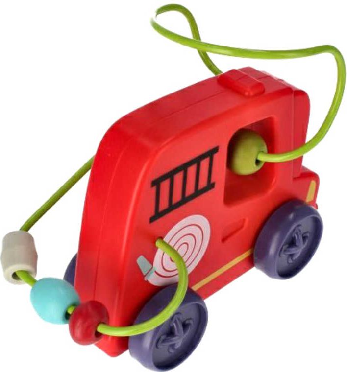 BAM BAM Baby auto hasiči na setrvačník labyrint motorický s korálky plast - obrázek 2