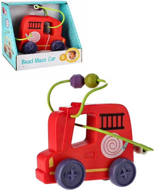 BAM BAM Baby auto hasiči na setrvačník labyrint motorický s korálky plast - obrázek 3