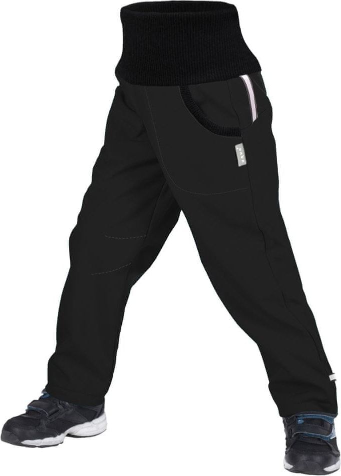 Unuo dětské softshellové kalhoty s fleecem - Street 98/104 černá - obrázek 1