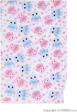 Přebalovací podložka Akuku 55x70 sovy růžovo-modré, Bílá - obrázek 1