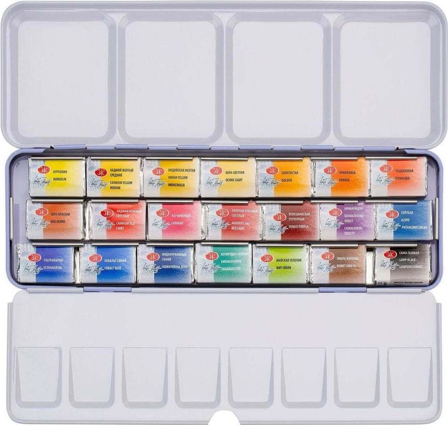 Nevskaya Palitra White Nights 191201-441 akvarelové barvy 21 barev, plechová kazeta