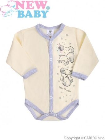 Kojenecké body celorozepínací New Baby Kamarádi smetanové, Smetanová, 68 (4-6m) - obrázek 1