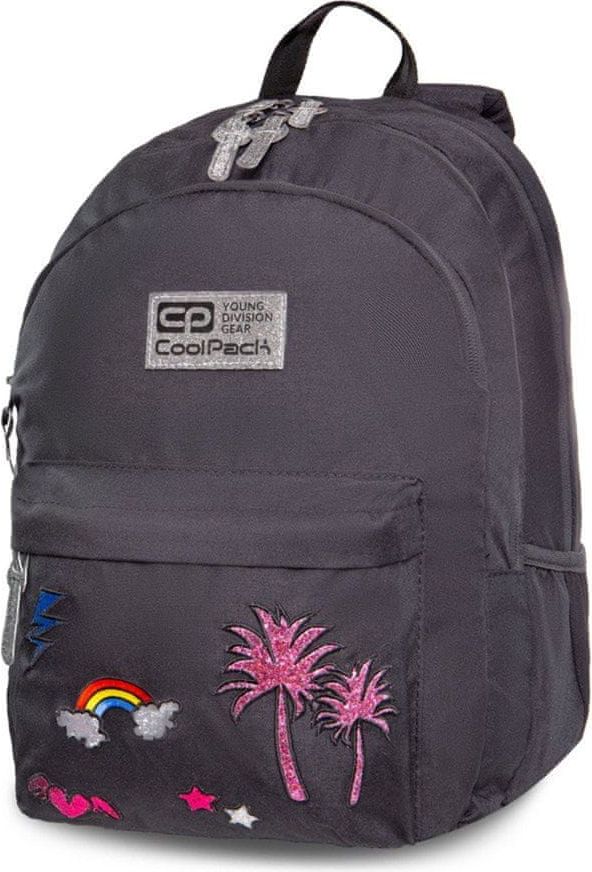 CoolPack Školní batoh Hippie Sparkling badges grey - obrázek 1