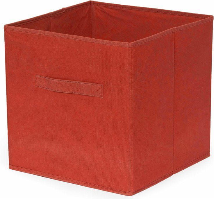 Compactor Skládací úložný box pro police a knihovny, polypropylen, 31x 31x 31 cm, červený - obrázek 1