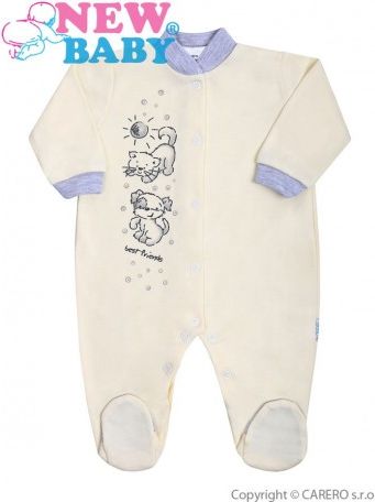 Kojenecký overal New Baby Kamarádi smetanový, Smetanová, 80 (9-12m) - obrázek 1