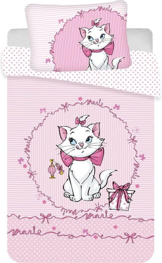 Jerry Fabrics Disney povlečení do postýlky Marie cat "Pink" baby 100x135, 40x60 cm - obrázek 1