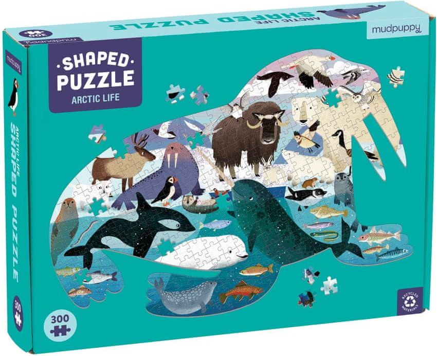 Mudpuppy Tvarované puzzle - Arktický život (300 ks) / Shaped Puzzle - Arctic Life (300 pc) - obrázek 1