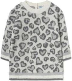 MAYORAL dívčí pletené šaty srdcované šedá - 92 cm - obrázek 1