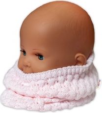 Nákrčník dětský pletený/komínek - TEDDY BEAR světle růžový - BabyNellys - obrázek 2