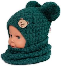 Nákrčník dětský pletený/komínek - TEDDY BEAR zelený - BabyNellys - obrázek 1