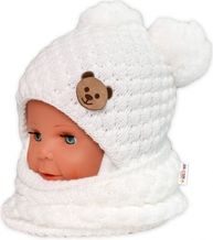 Nákrčník dětský pletený/komínek - TEDDY BEAR bílý - BabyNellys - obrázek 1