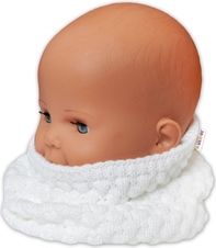 Nákrčník dětský pletený/komínek - TEDDY BEAR bílý - BabyNellys - obrázek 2