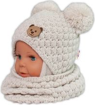 Nákrčník dětský pletený/komínek - TEDDY BEAR smetanový - BabyNellys - obrázek 1