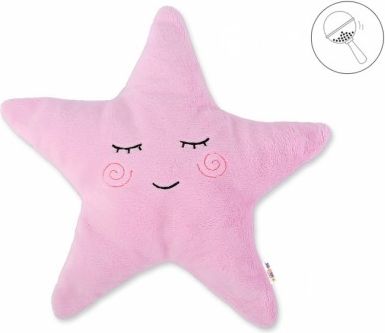 Baby Nellys Dekorační polštářek s chrastítkem Hvězdička - růžová - obrázek 1