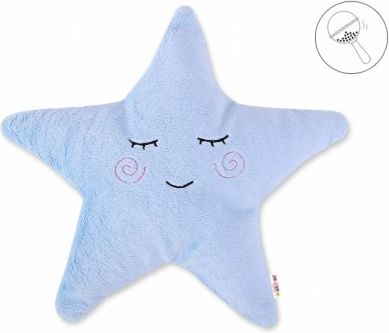 Baby Nellys Dekorační polštářek s chrastítkem Hvězdička - modrá - obrázek 1