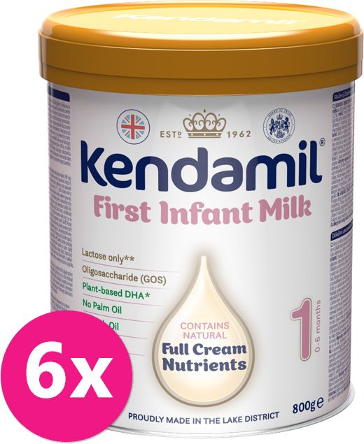 6x KENDAMIL Mléko kojenecké 1 DHA+ 800 g - obrázek 1