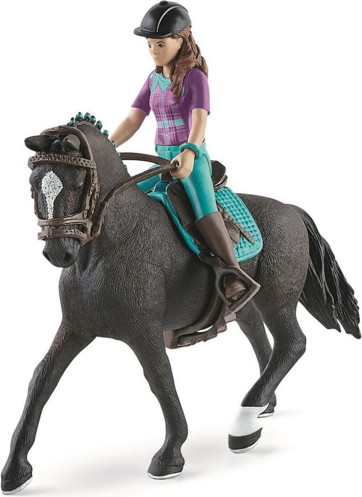 Schleich Hnědovláska Lisa s pohyblivými klouby na koni - obrázek 1