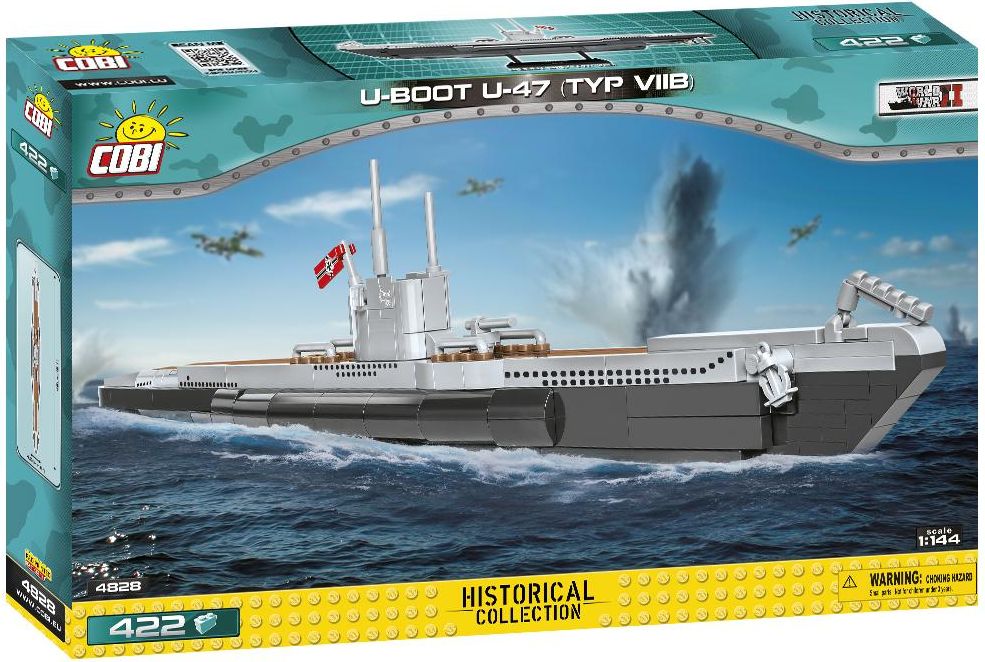 COBI 4828 Německá ponorka U-Boot U-47 (typ VII B), 1:144 - obrázek 1